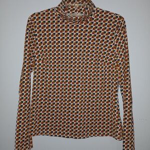 Camicettasnob Geometric Patterned Turtleneck Top